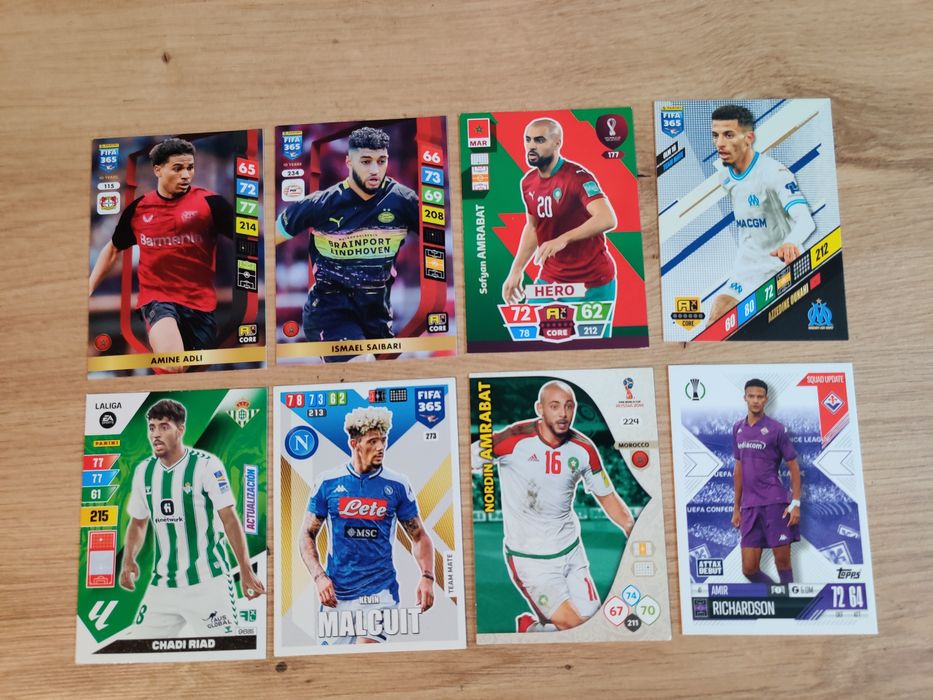 Zestaw karty piłkarskie Maroko panini adrenalyn XL topps.