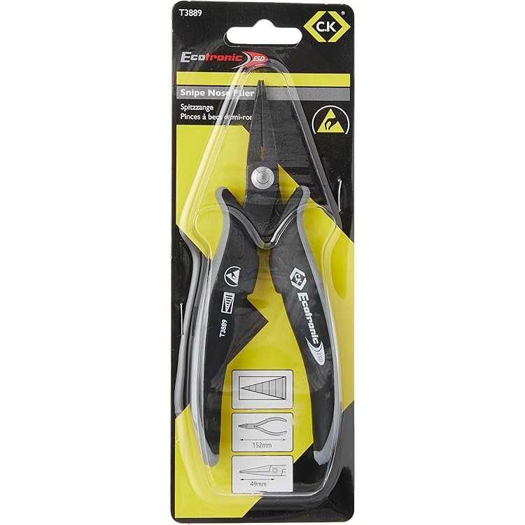 Szczypce podłużne z okrągłymi końcówkami 152mm C.K Ecotronic T3892 ESD