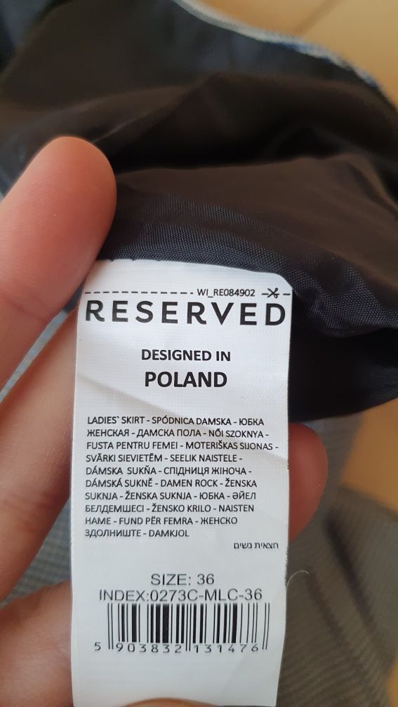 Spódniczka mini krótka S, 36, Reserved, krata, w kratkę spódnica