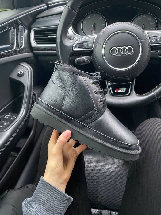 Уггі Чоловічі UGG Neumel Leather Black (Шкіра) Size 44 Скидка