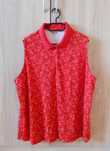 52 54 Bluzka tank top letni polo guziki czerwony wzory gwiazdki retro