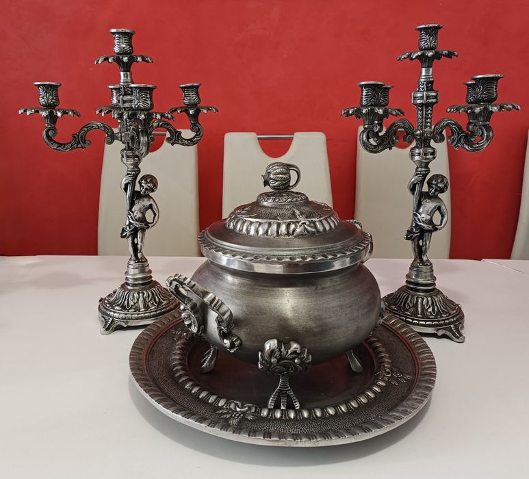 Conjunto de Terrina e dois castiçais