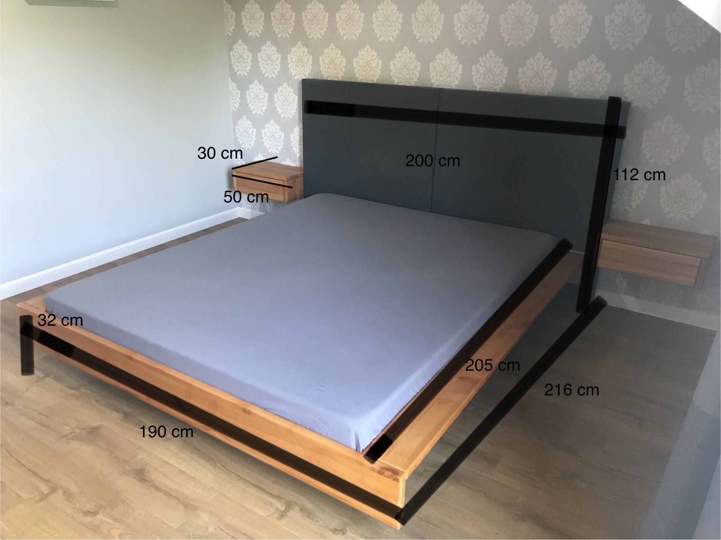 Meble do sypialni (160x200) z litego drewna