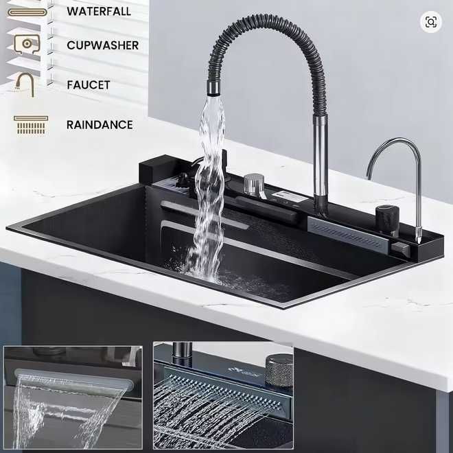 Zlewozmywak kuchenny ze stali nierdzewnej,duży,Rozmiar:75x45