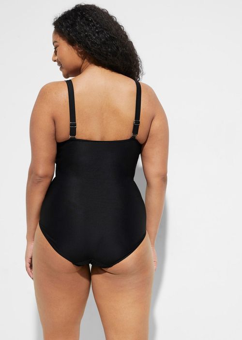 B.P.C kostium jednoczęściowy marszczony czarny 44.