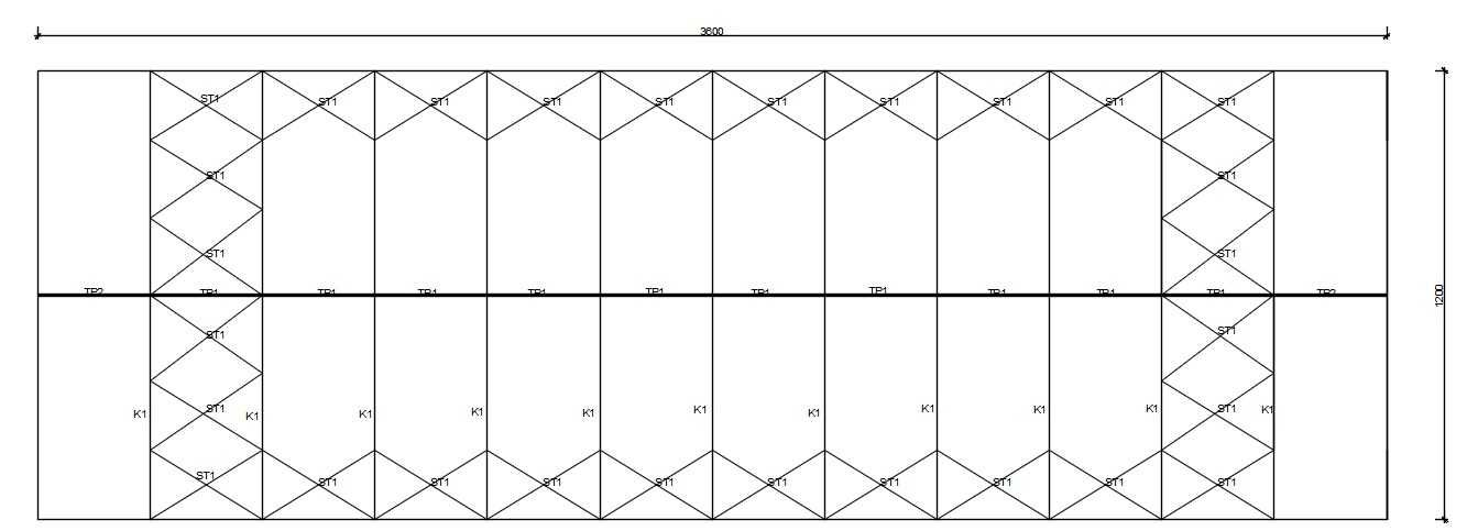 Konstrukcja stalowa dachu magazyn, hala, wiata 12x36