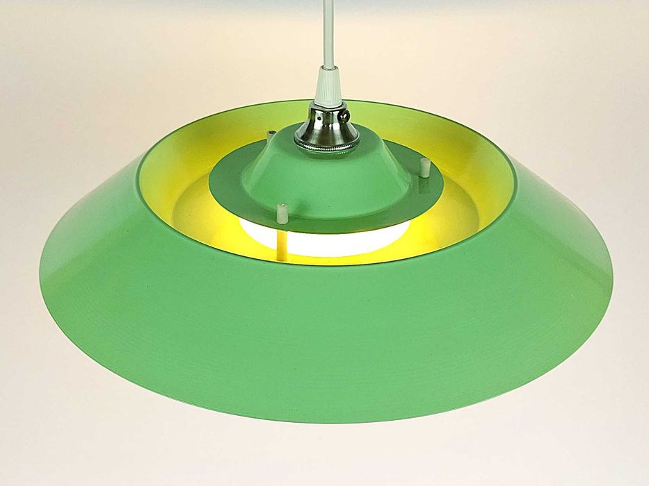 Lampa UFO zielona, PRL, retro, vintage, space age, mid-century