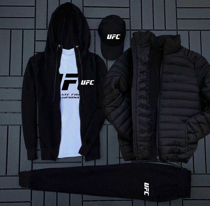 Чоловічий UFC костюм, футболка, кепка, куртка зимовий 5в1 ЮФС кофта