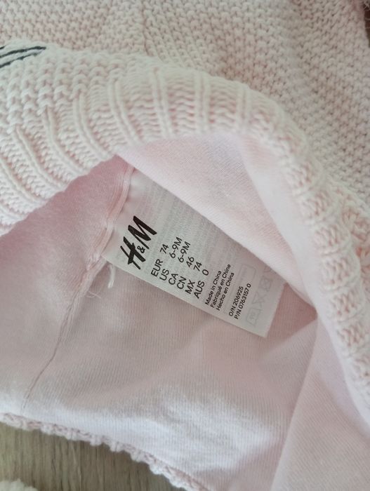Czapka wiazana H&M 74 i rękawiczki