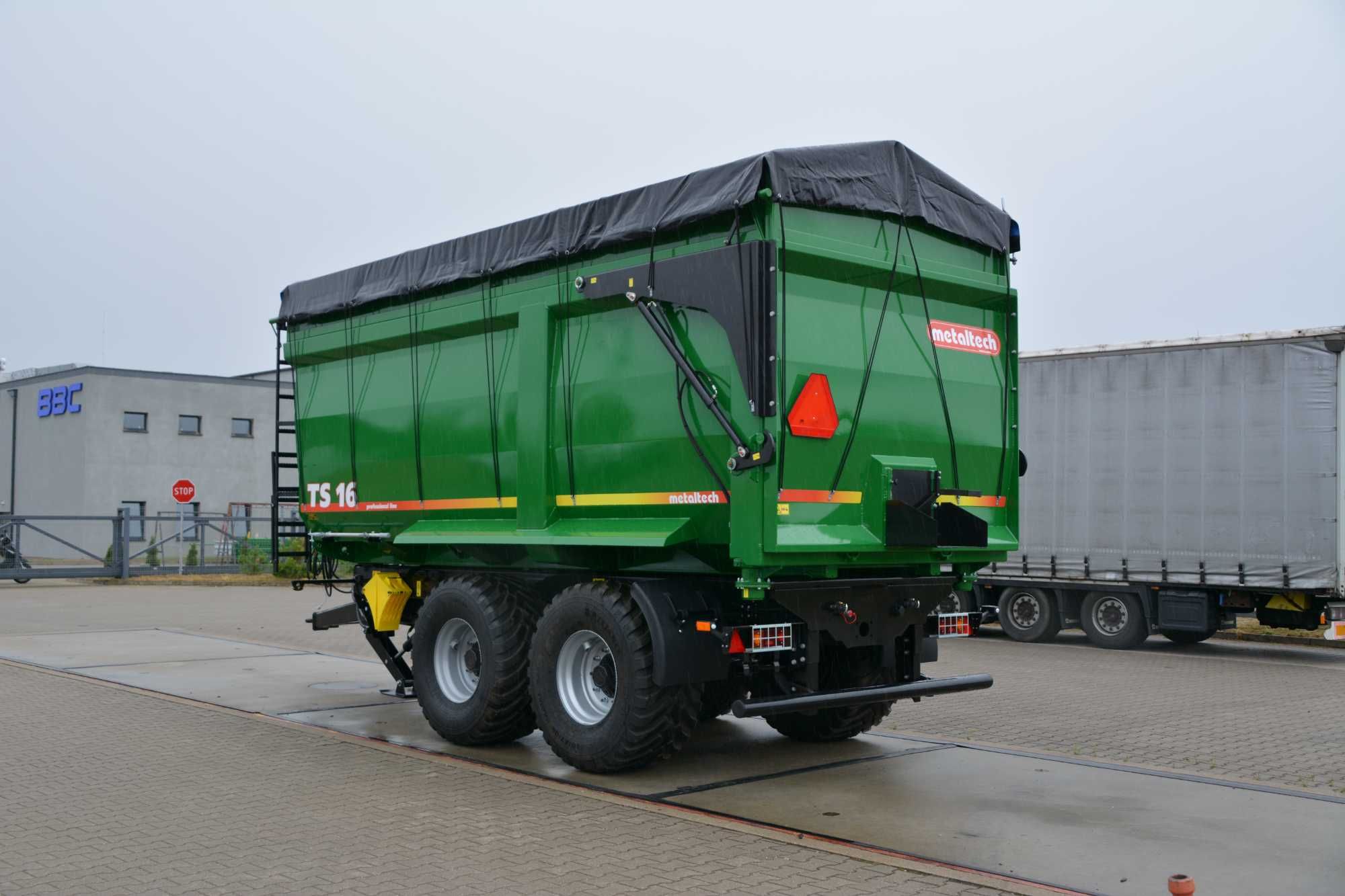 Przyczepa rolnicza skorupowa METAL-TECH TS 16 ton PROMOCJA OŚ SKRĘTNA