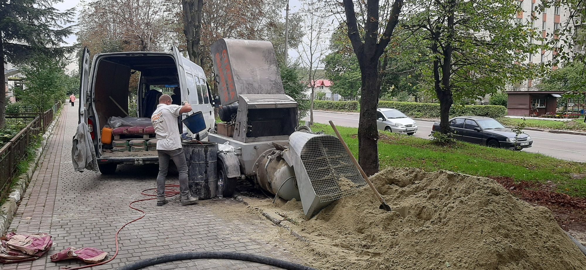 Стяжка бетонна,по теплі підлозі, машинна