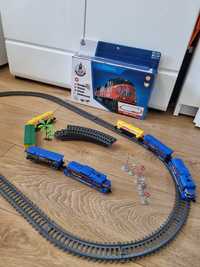 Zestaw Locotoys pociąg kolejka elektryczna lokomotywa i wagon tory kol