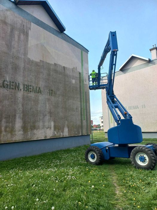 Mycie elewacji, wycinka drzew, usługi podnośnikiem koszowym 22m i 16m