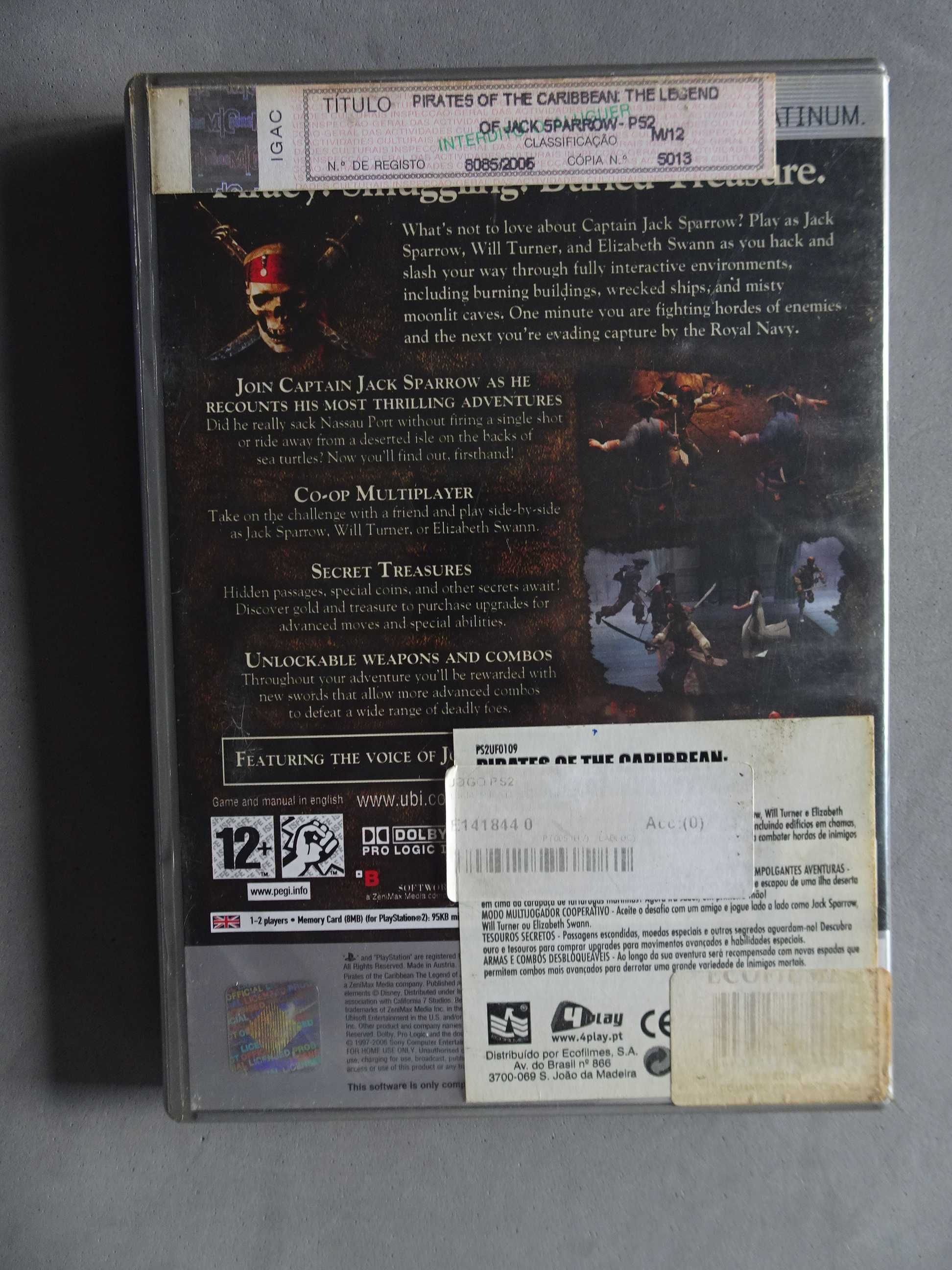 Jogo Playstation 2 PS2 - Pirates of The Caribbean
