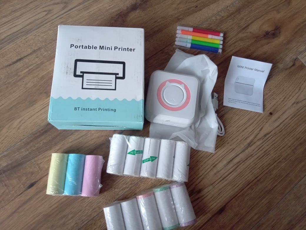 Przenośna drukarka termiczna, mini drukarka naklejek, sterowanie aplik