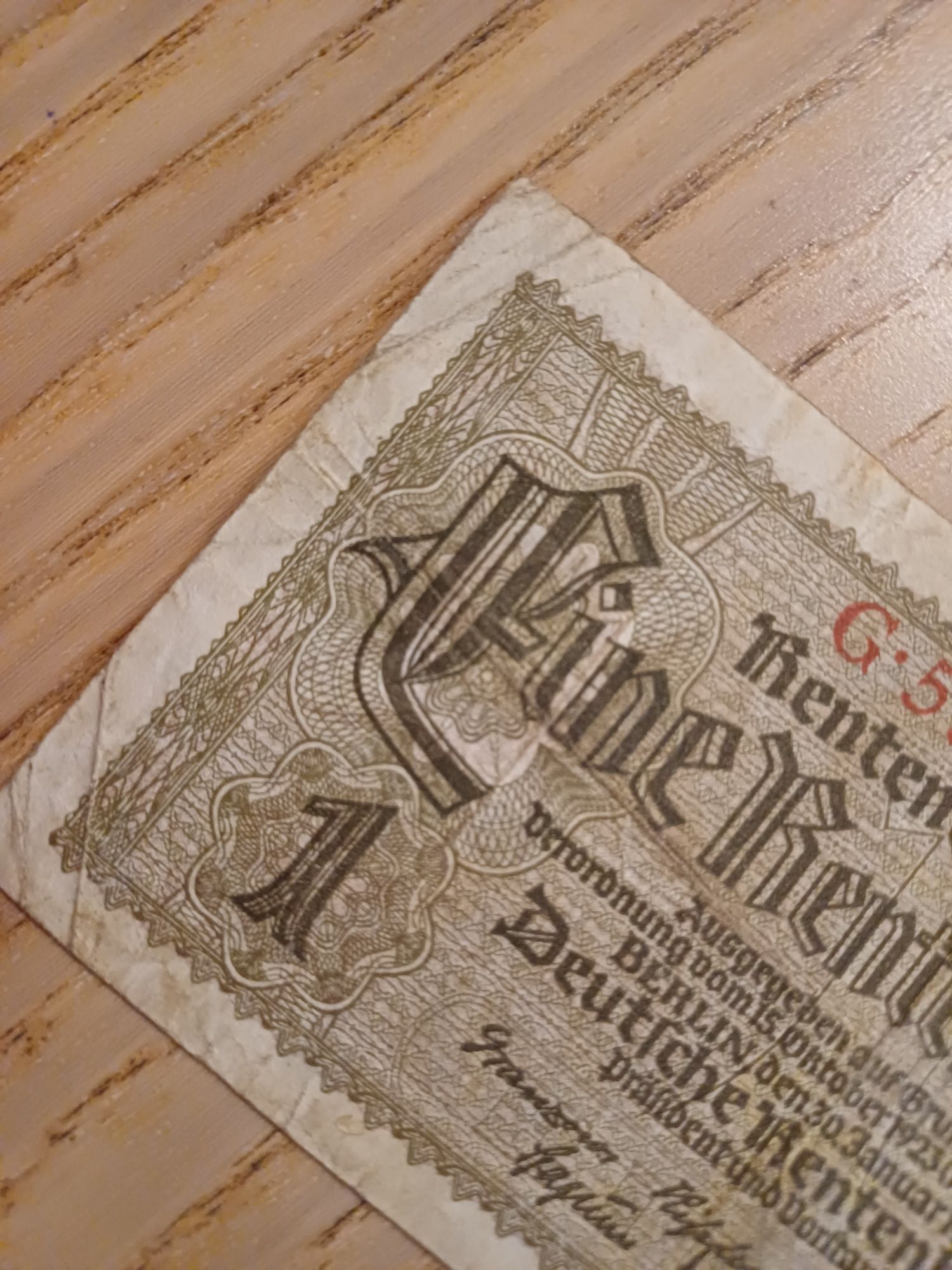 Unikat numizmat banknot Jedna marka niemiecka rentenmark 1937
