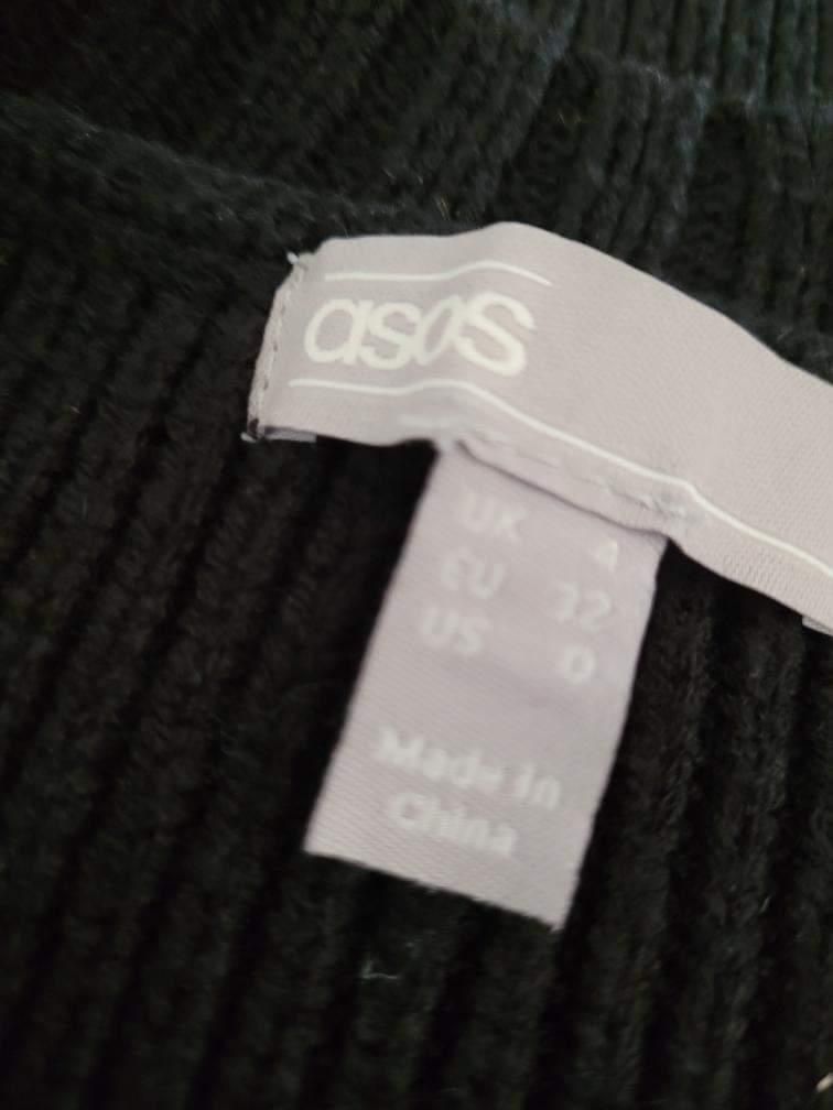 Czarny sweter oversize kwiaty ASOS