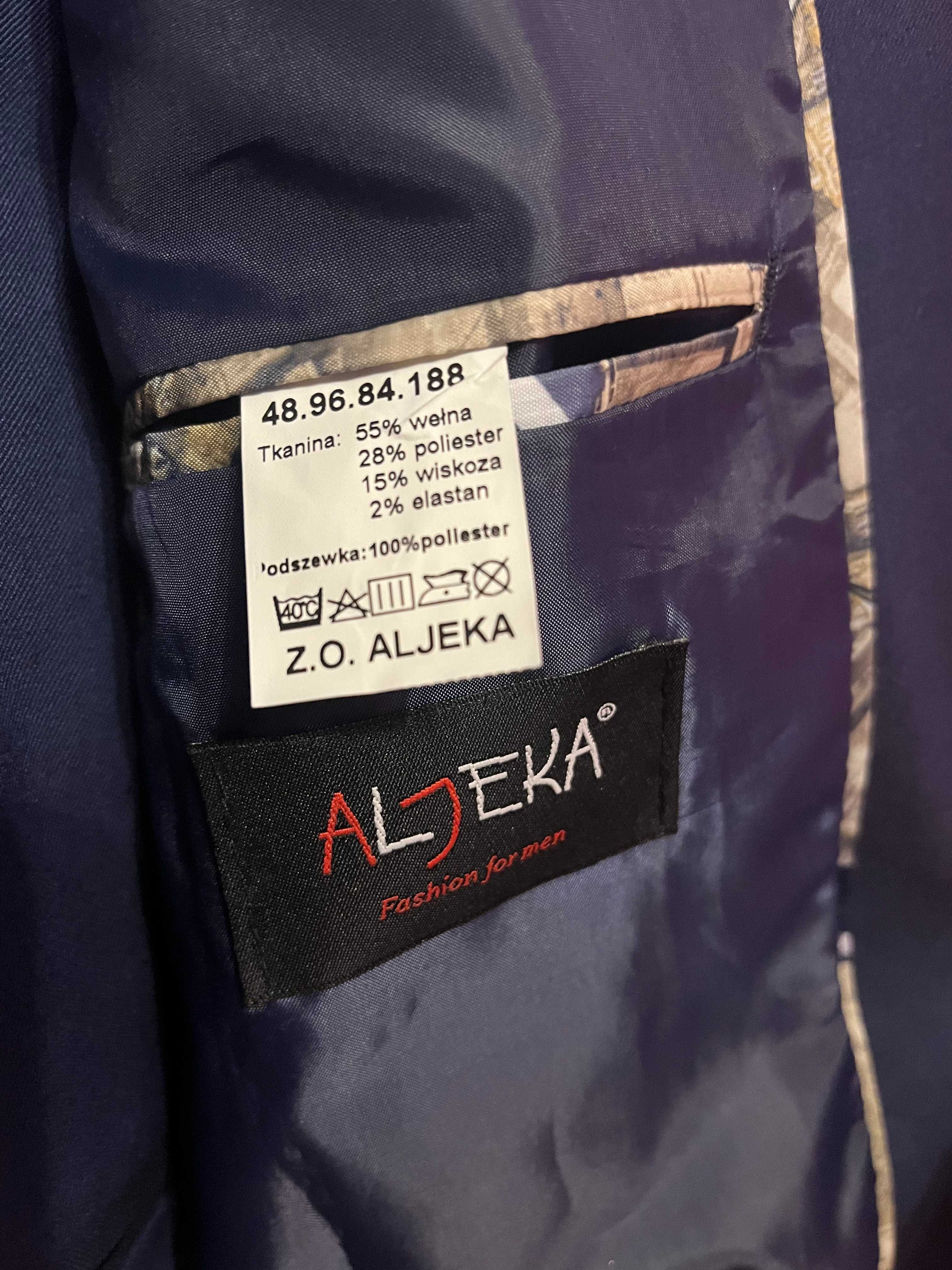Garnitur męski Aljeka granatowy 188 cm
