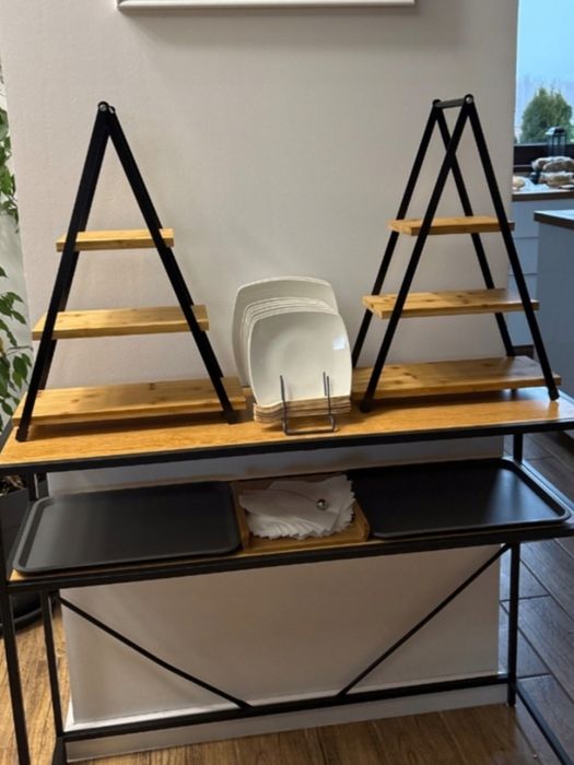 Patera 3 Piętrowa Poziomowa Bambusowa Stojak Na Ciasto Ciastka Owoce P