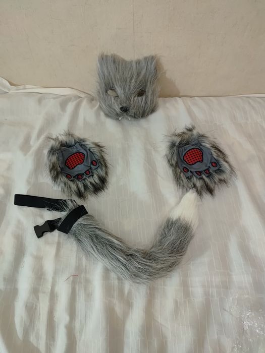 Strój przebranie kot therianie maska ogon łapki futerko uniwersalny