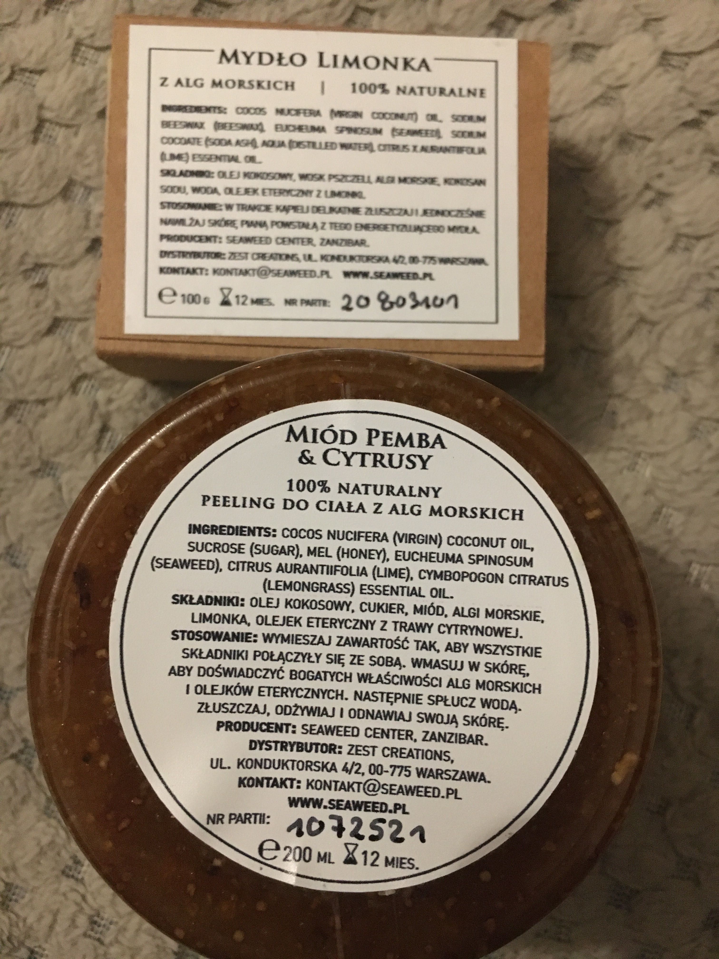 Seaweden Zanzibar Peeling z alg morskich + mydło limonka z alg NOWE