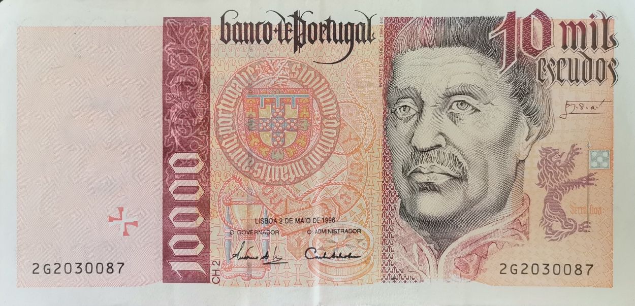 Nota de 10000 escudos chapa 2 - 2 Maio de 1996 - Infante D. Henrique