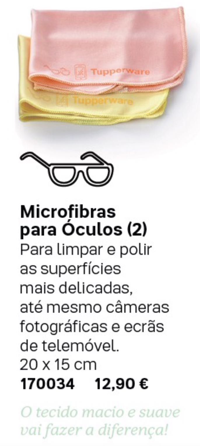 2 Panos MicroFibras para Óculos Tupperware