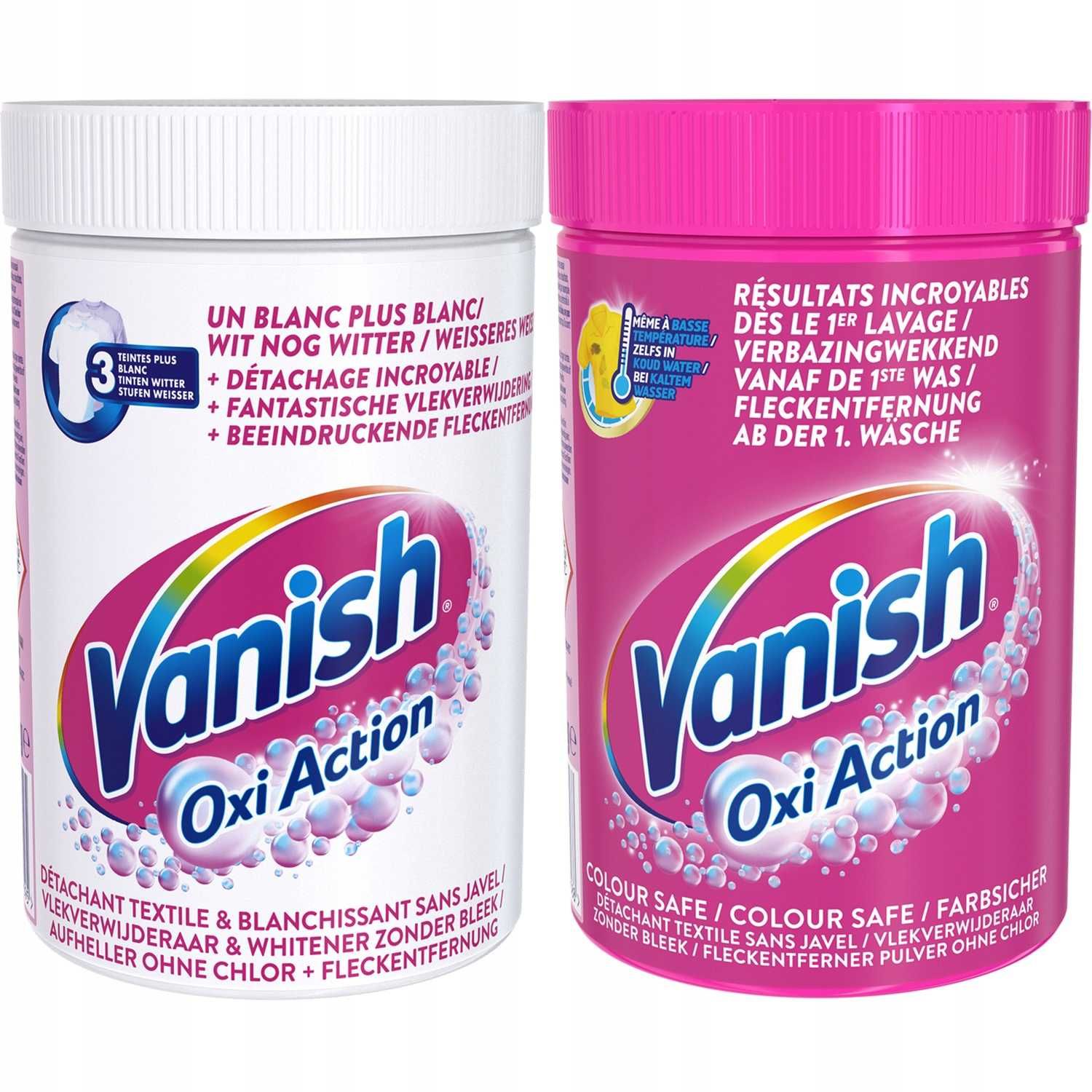 Vanish Oxi Action - Odplamiacz BIAŁY + KOLOR  ZESTAW