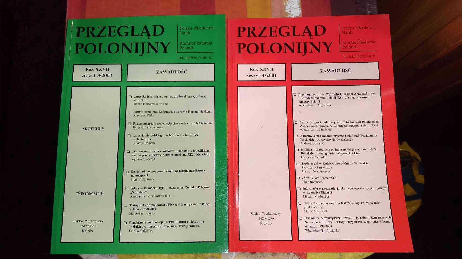 Przegląd polonijny zeszyt 3 i 4 2001, zeszyt 1 i 2 2002