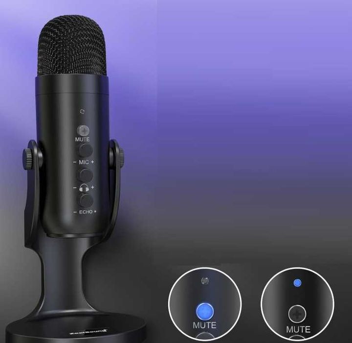 Mikrofon USB do gier nagrywania streamingu K66 czarny ZealSound