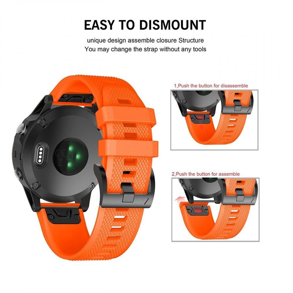 Pasek Smooth Do Garmin Fenix 5 / 6 / 6 Pro Orange