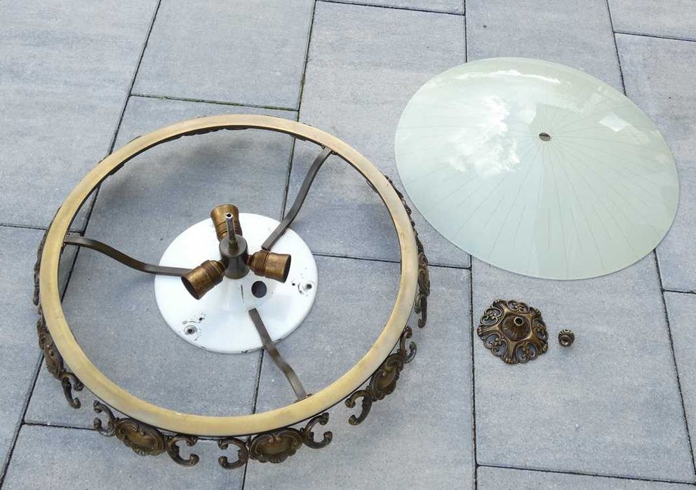 Duży PLAFON Lampa sufitowa żyrandol plafoniera mosiądz 58 cm
