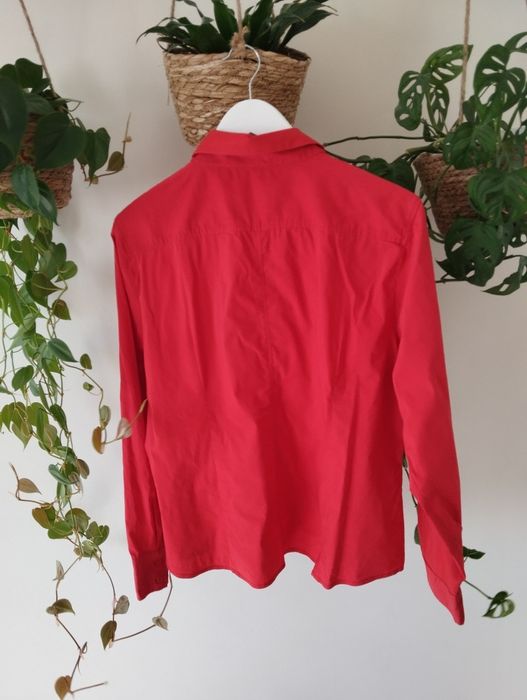 Koszula damska, taliowana, z bawełny, czerwona r.46 BIBA
