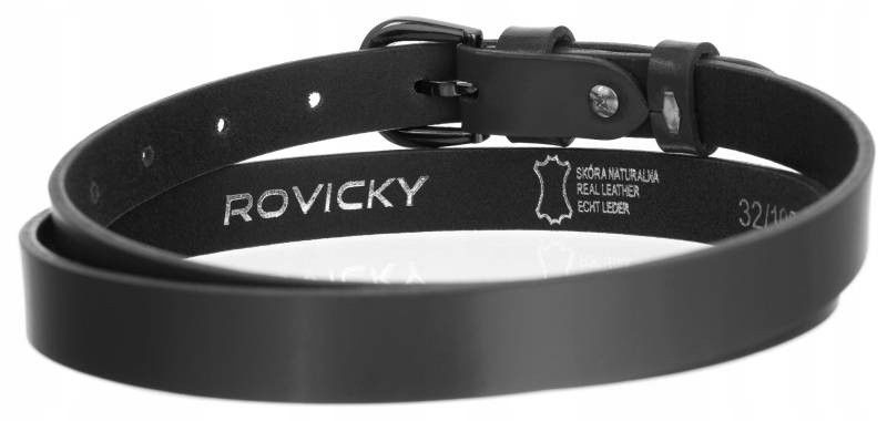 klasyczny, wąski pasek damski ze skóry naturalnej - rovicky