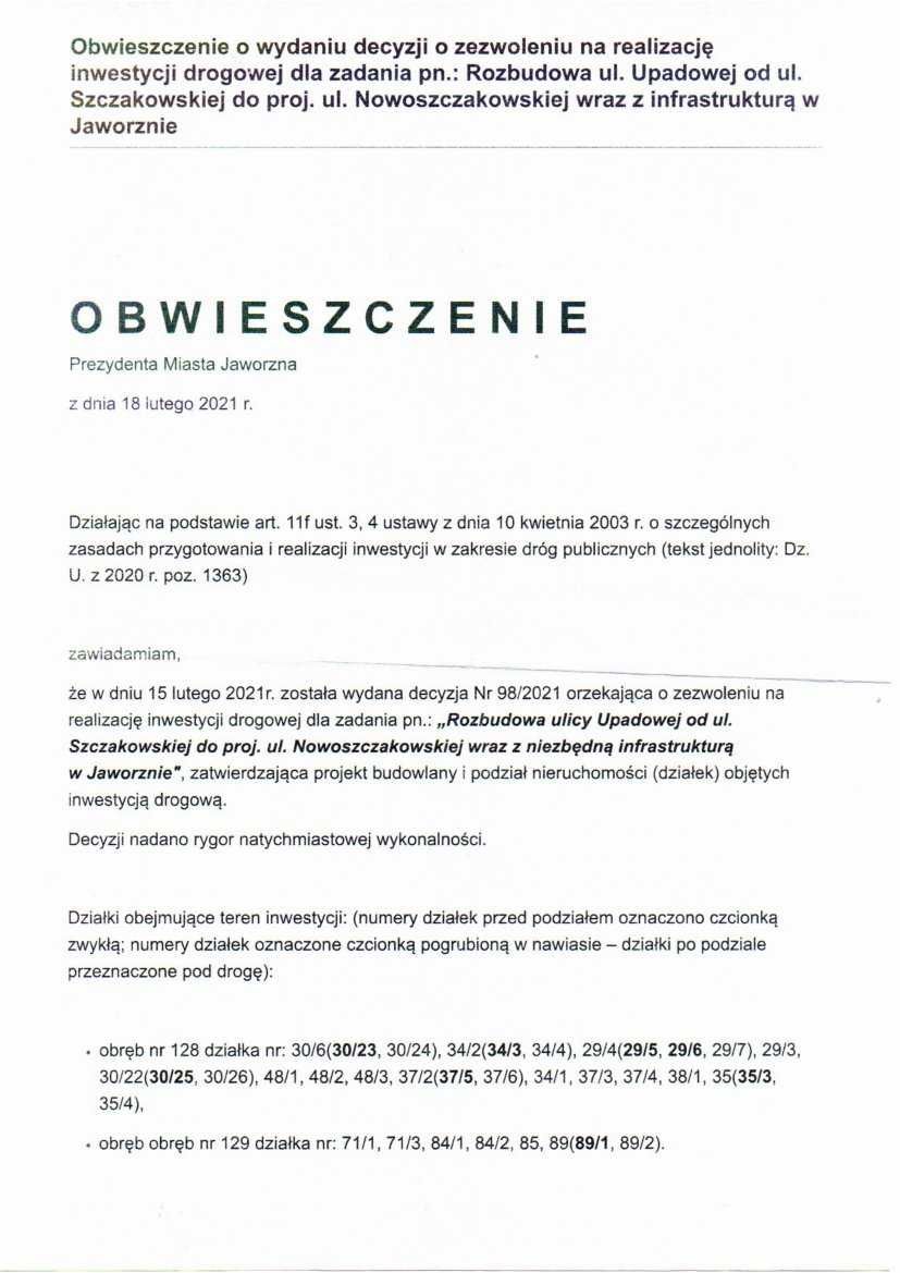 działka budowlana 904 m kw  Jaworzno Długoszyn, ul Upadowa.