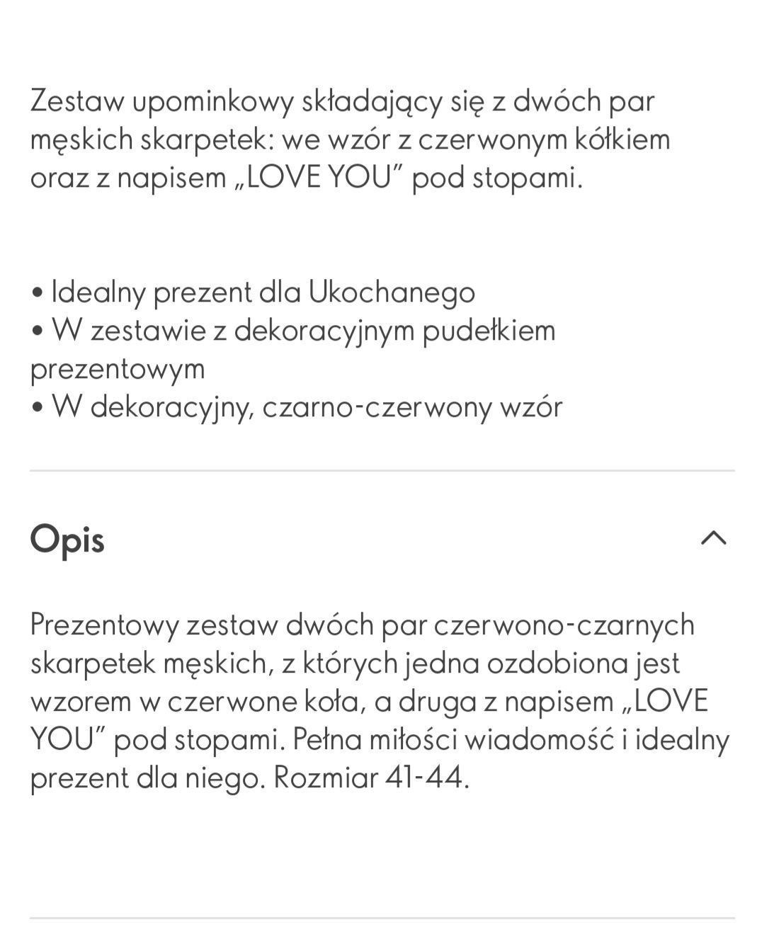 Skarpety Love you oriflame miłość