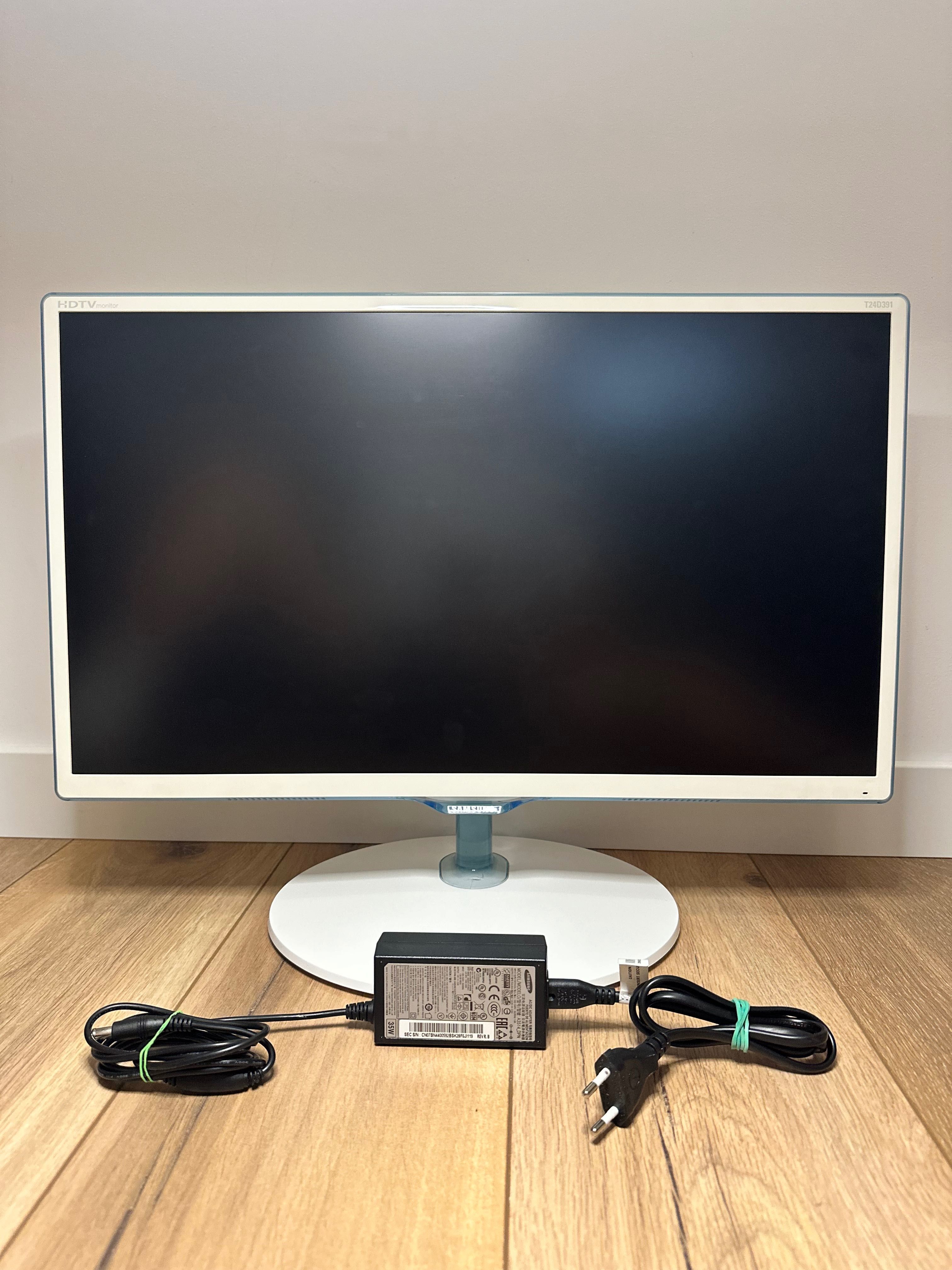 Samsung T24D391EW 24" LED Full HD Monitor TV + pilot + zasilacz