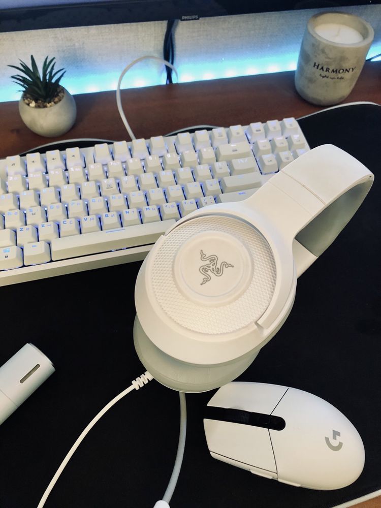 Игровые наушники Razer Kraken X Mercury/White