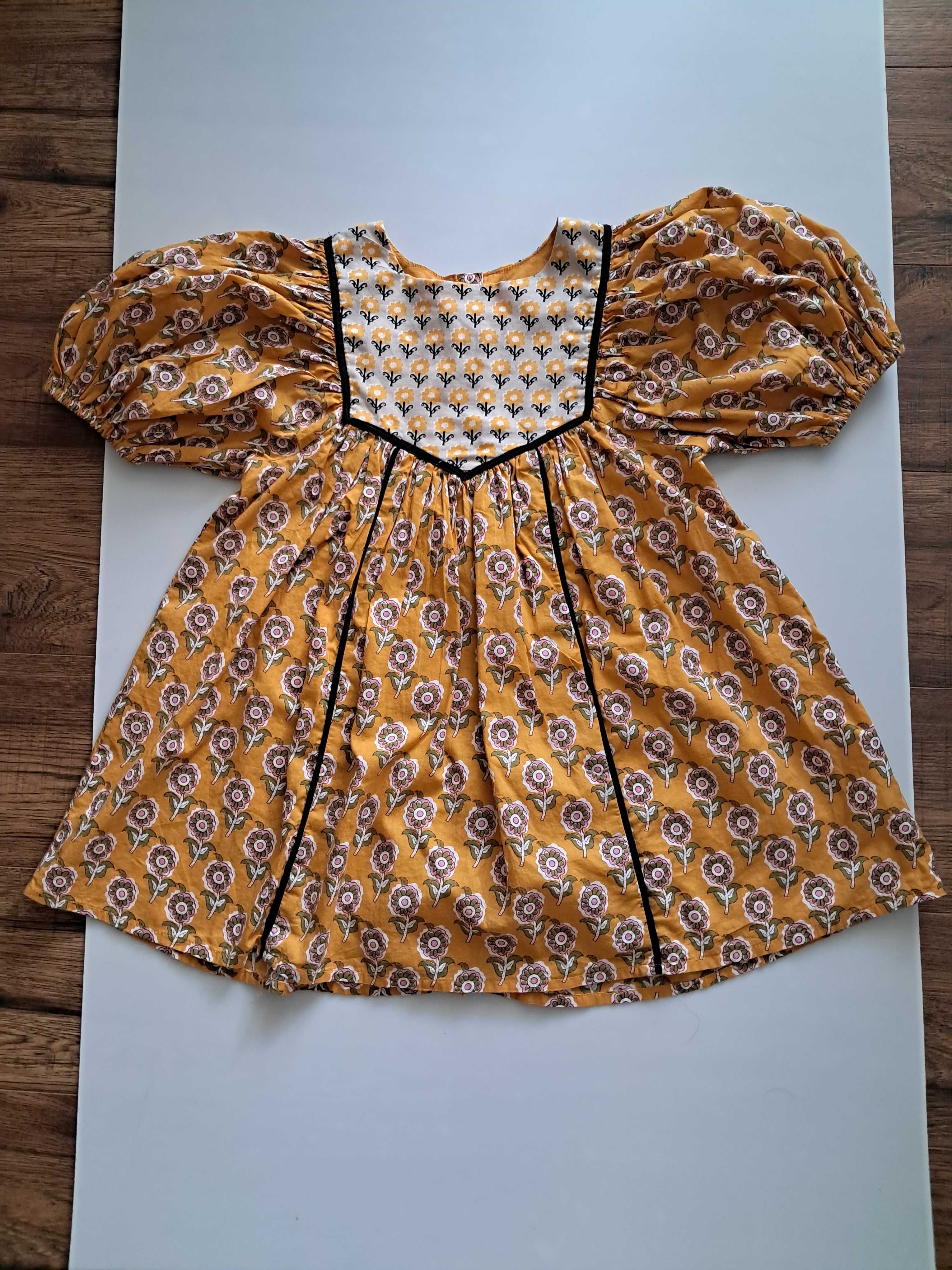 Śliczka sukienka Zara, bawełna, w kwiatki, j. nowa, r. 110 (4-5 lat)