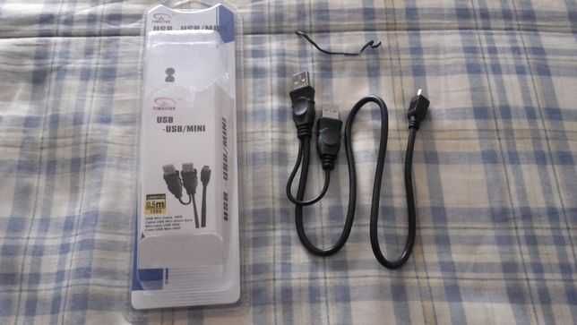 Auriculares E Cabos Scart Ethernet Cabo Alimentação USB-Mini Novos