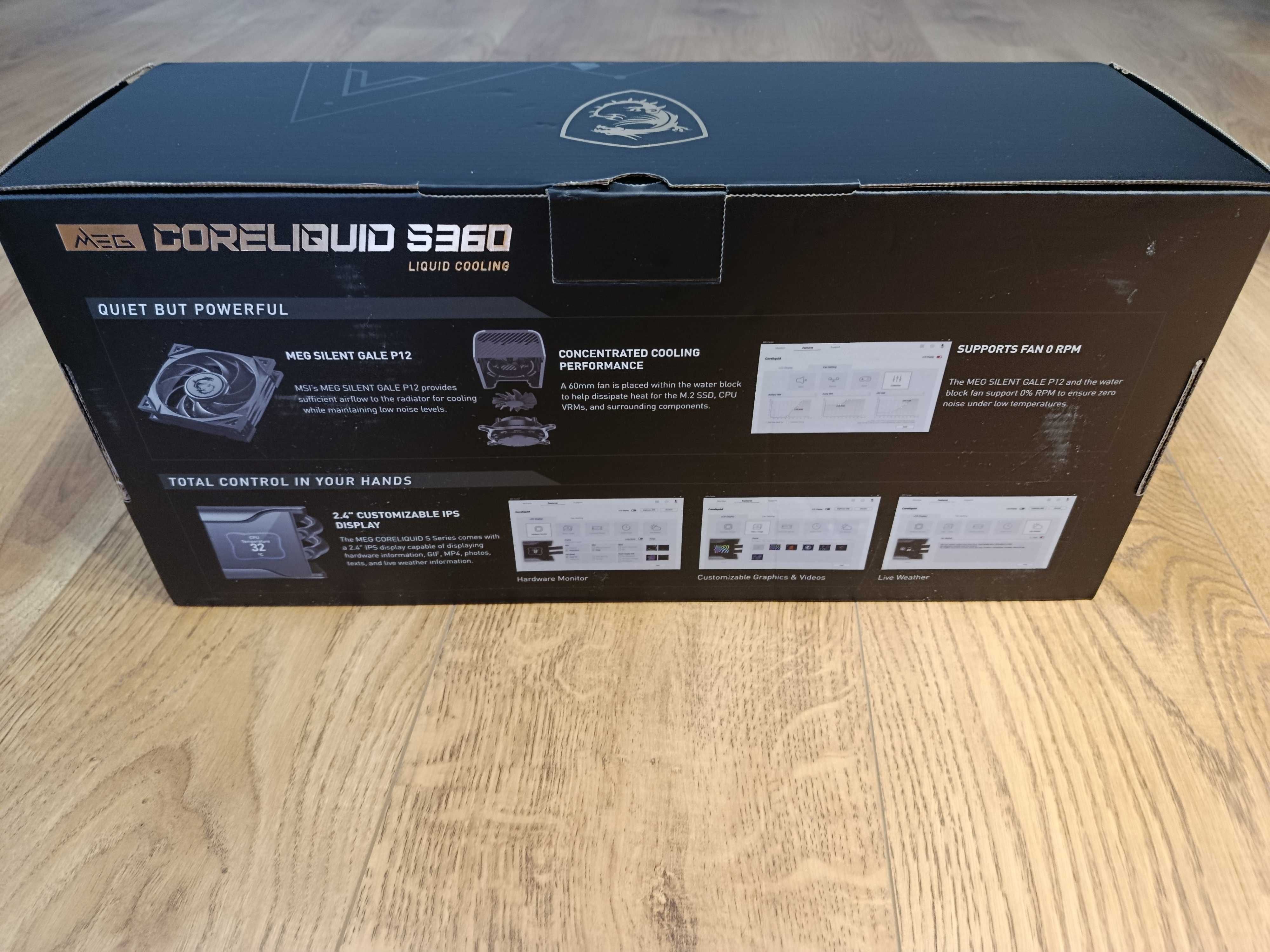 Chłodzenie wodne MSI MEG Core Liquid S360 / 3x120mm / Ekran LCD