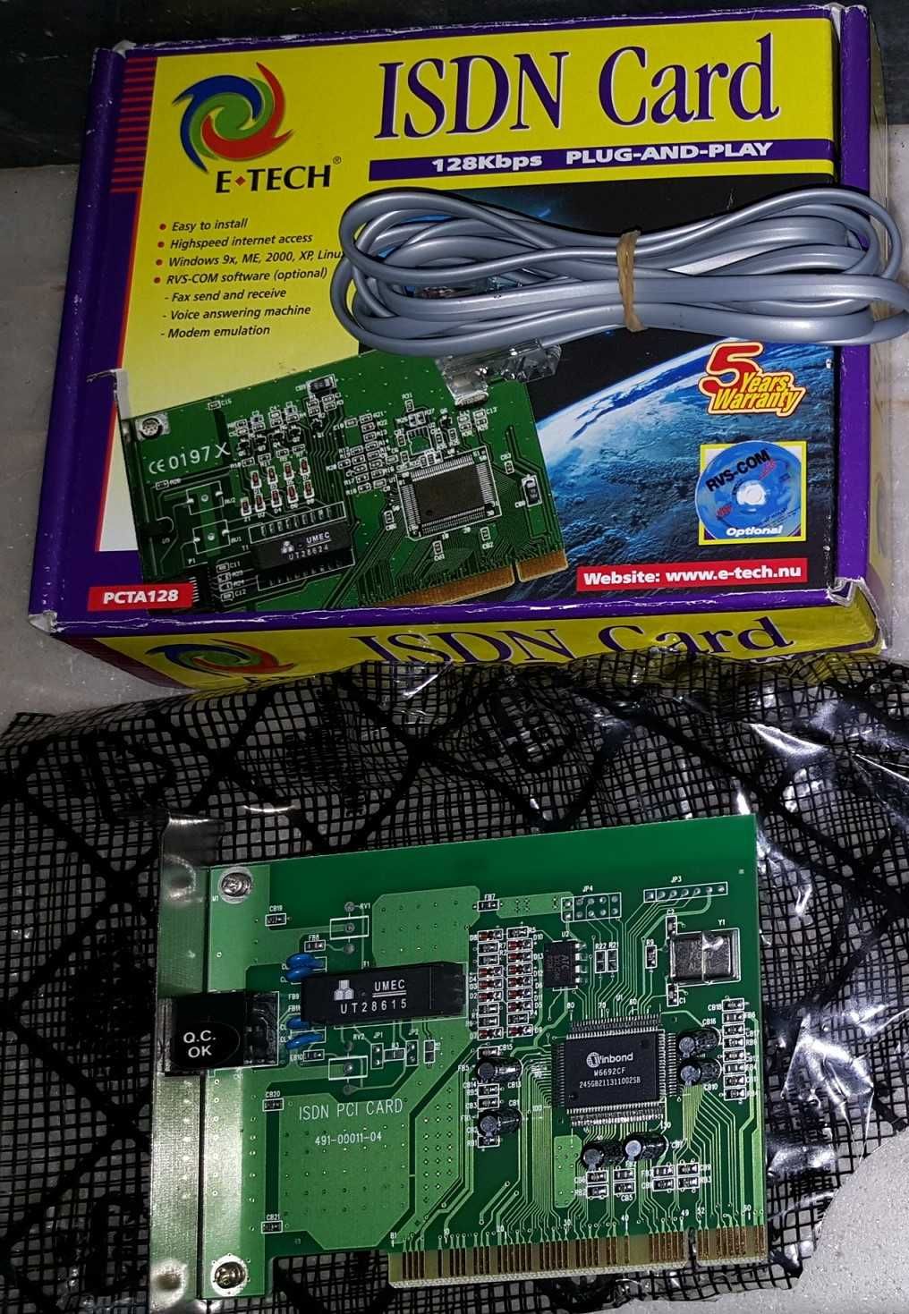 Modems internos e Externos, vintage: ISDN, U.S. Robotics, Xircom,