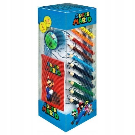 Zestaw artystyczny SUPER MARIO piśmienniczy malowanie rysowanie kredki