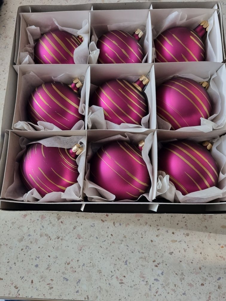 Bombki choinkowe szklane 9 sztuk