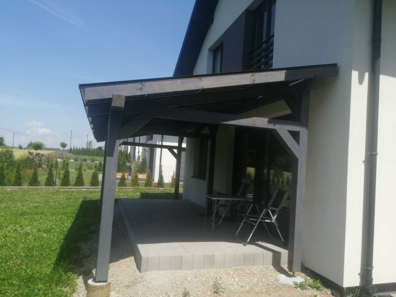 Zadaszenie tarasu z panelami PV bifacial 6kW system szczelnego dachu