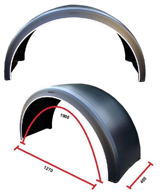 Błotnik nadkole na koło 345/75R 22,5 biały pasek