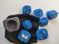 Adaptadores de tomada. Kit viagem com bolsa
