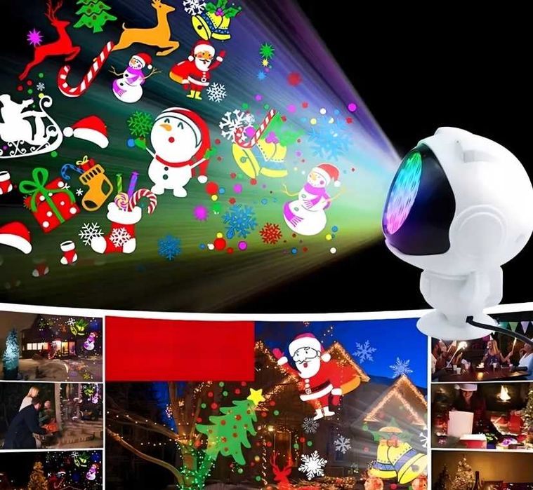 Projektor Rzutnik Led Astronauta Lampka Nocna DLla Dzieci Świąteczny