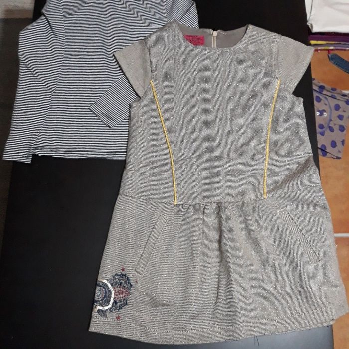 Conjunto menina 4/5 anos, vestido e camisola