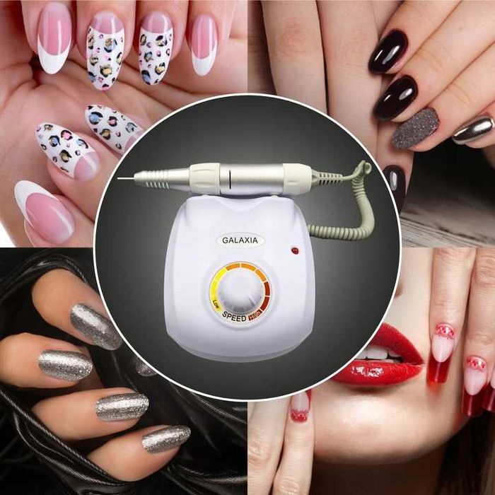 Frezarka do Paznokci 65W + FREZY Do Manicure i Pedicure MOCNA Biała